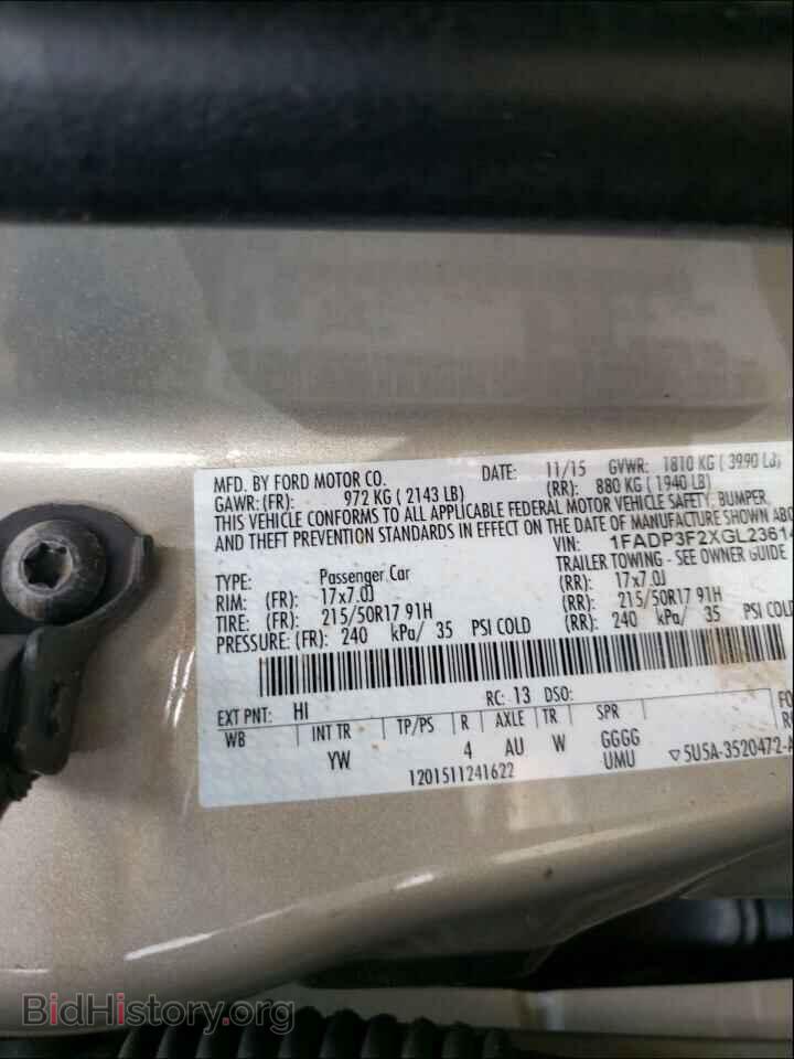 2016 FORD FOCUS - VIN: 1FADP3F2XGL236144 - Photo 10