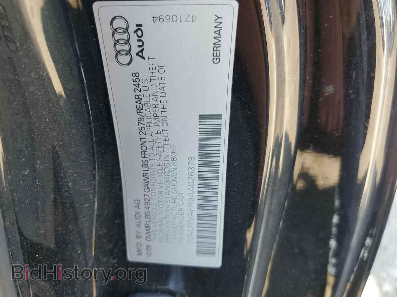 2010 AUDI S5/RS5 - VIN: WAUVVAFR9AA026379 - Фото 10