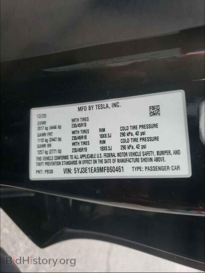2021 TESLA MODEL 3 - VIN: 5YJ3E1EA9MF860461 - Photo 10