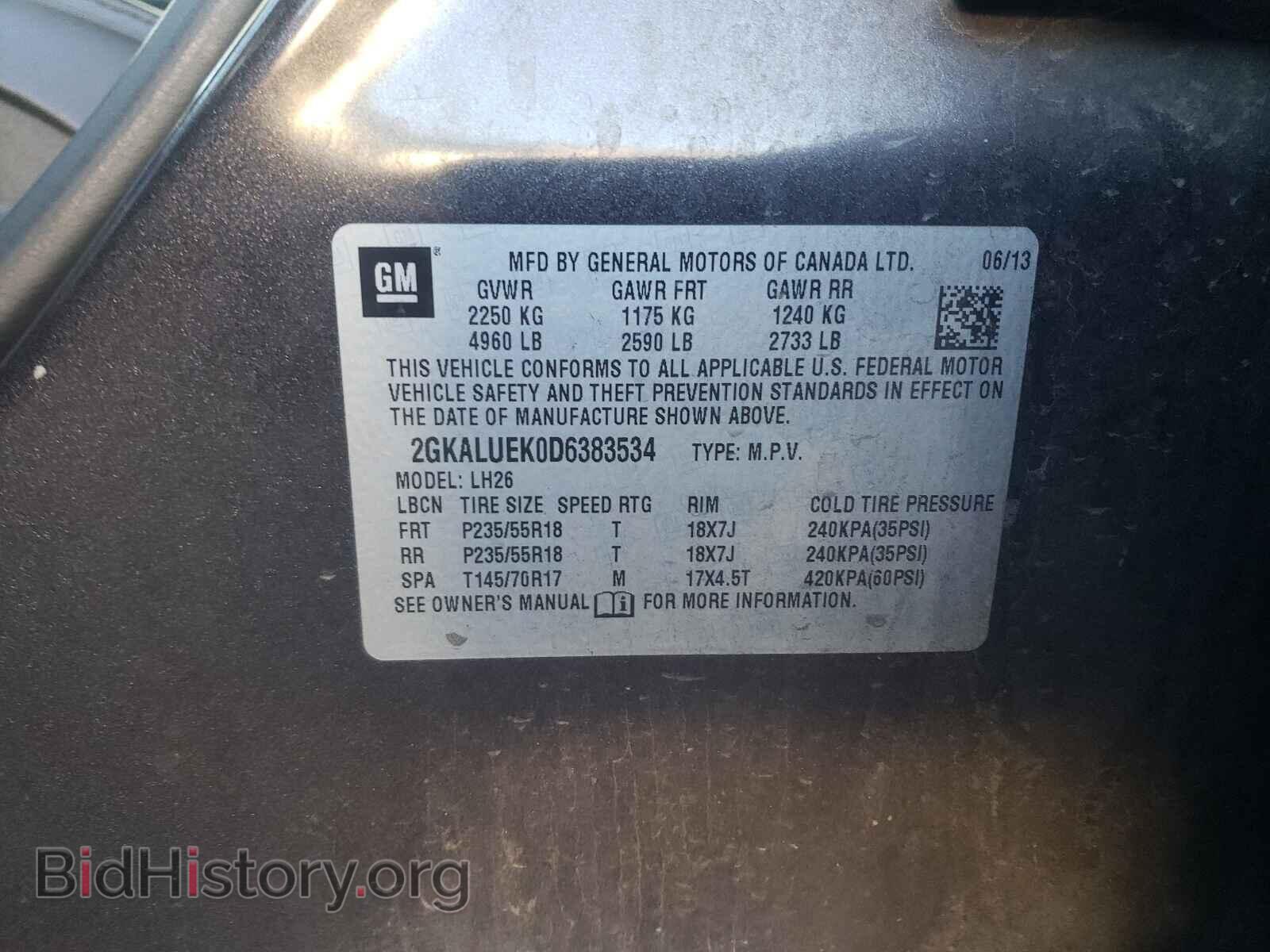 2013 GMC TERRAIN - VIN: 2GKALUEK0D6383534 - Фото 10