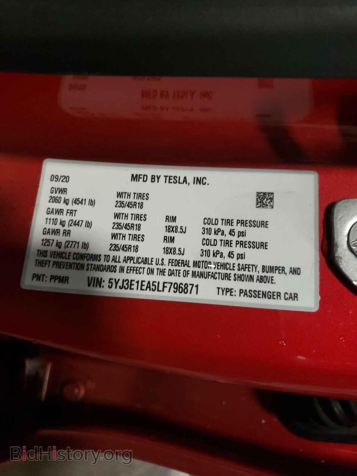 2020 TESLA MODEL 3 - VIN: 5YJ3E1EA5LF796871 - Photo 10