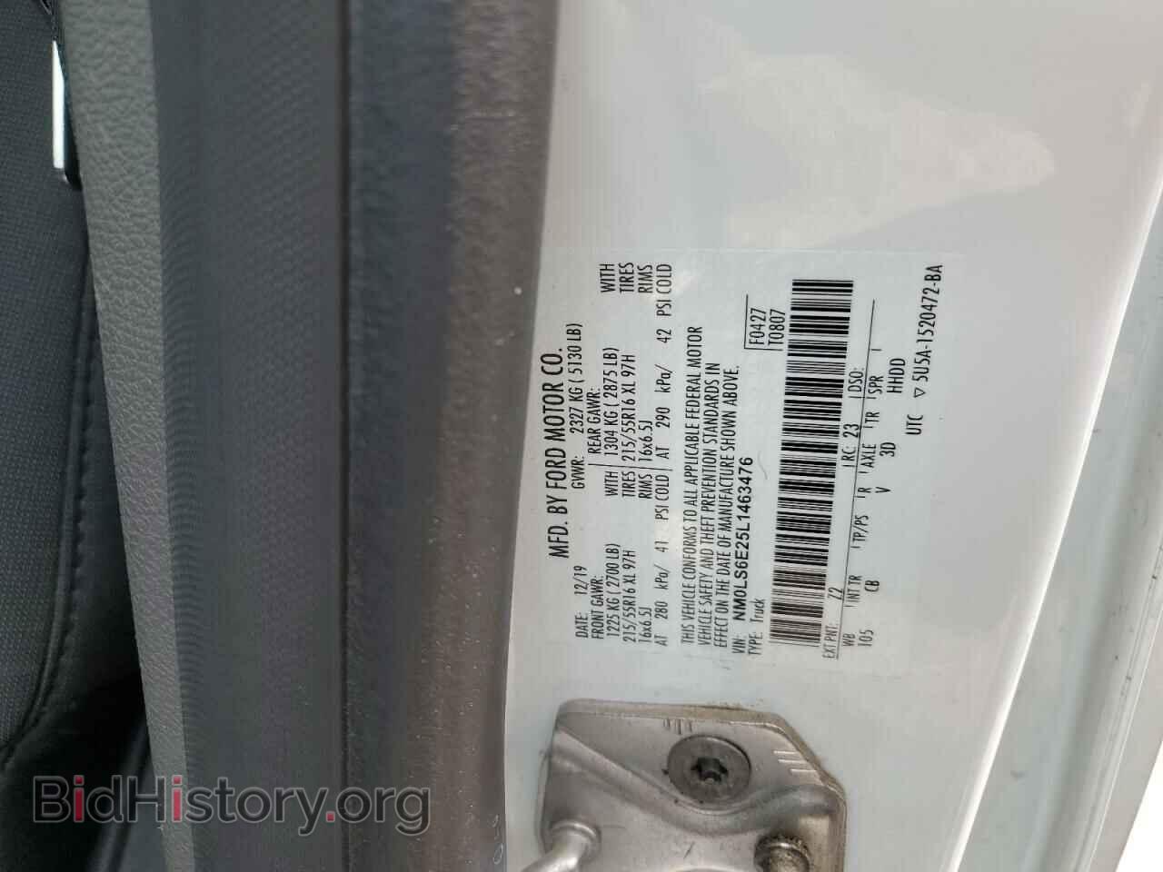 2020 FORD TRANSIT - VIN: NM0LS6E25L1463476 - Фото 13