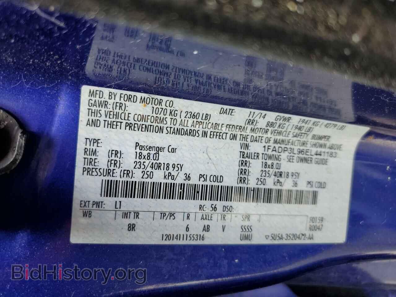2014 FORD FOCUS - VIN: 1FADP3L96EL441183 - Фото 12
