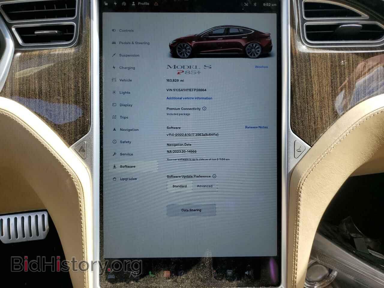 2014 TESLA MODEL S - VIN: 5YJSA1H11EFP28864 - Фото 9
