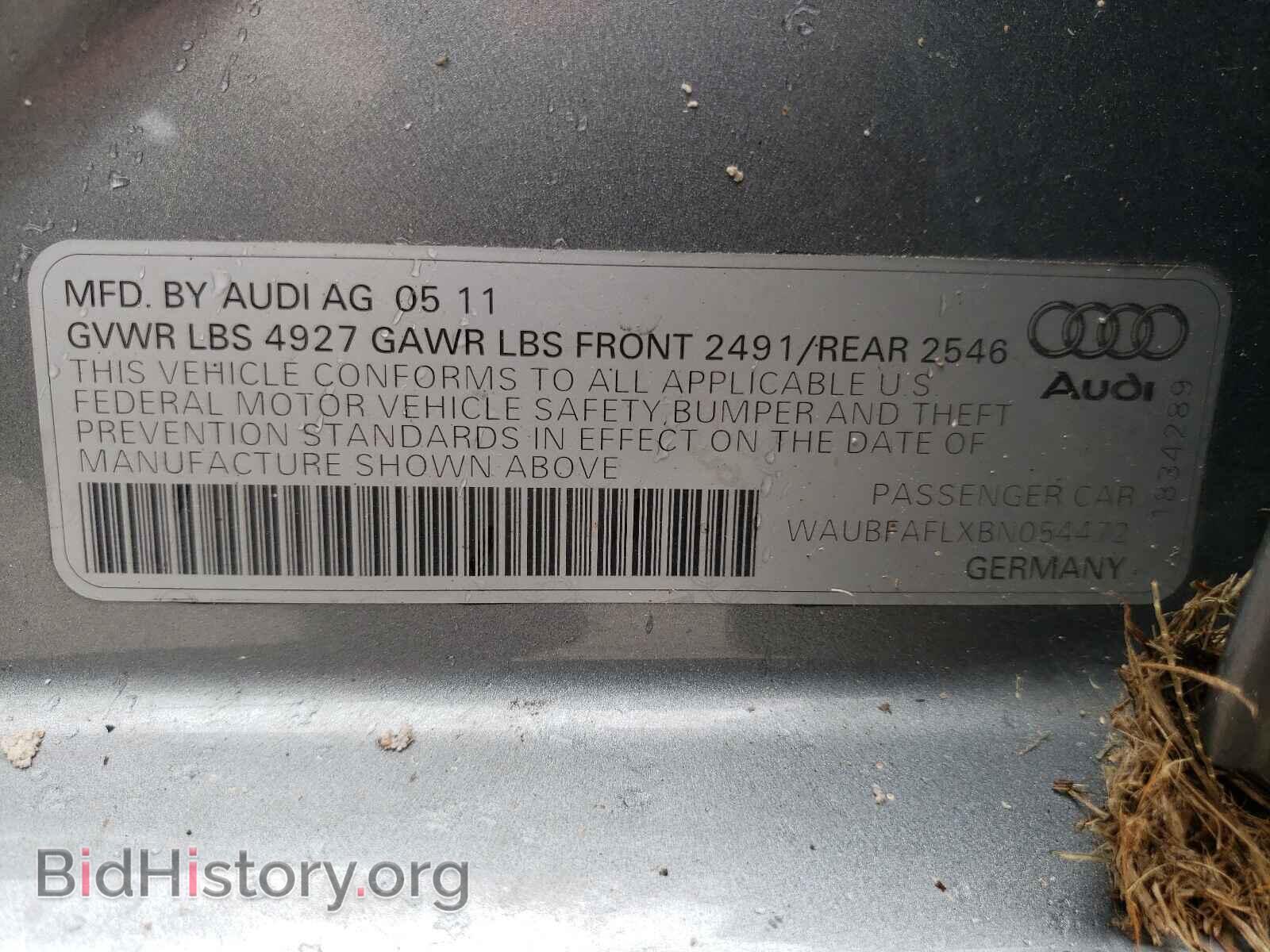 2011 AUDI A4 - VIN: WAUBFAFLXBN054472 - Фото 10