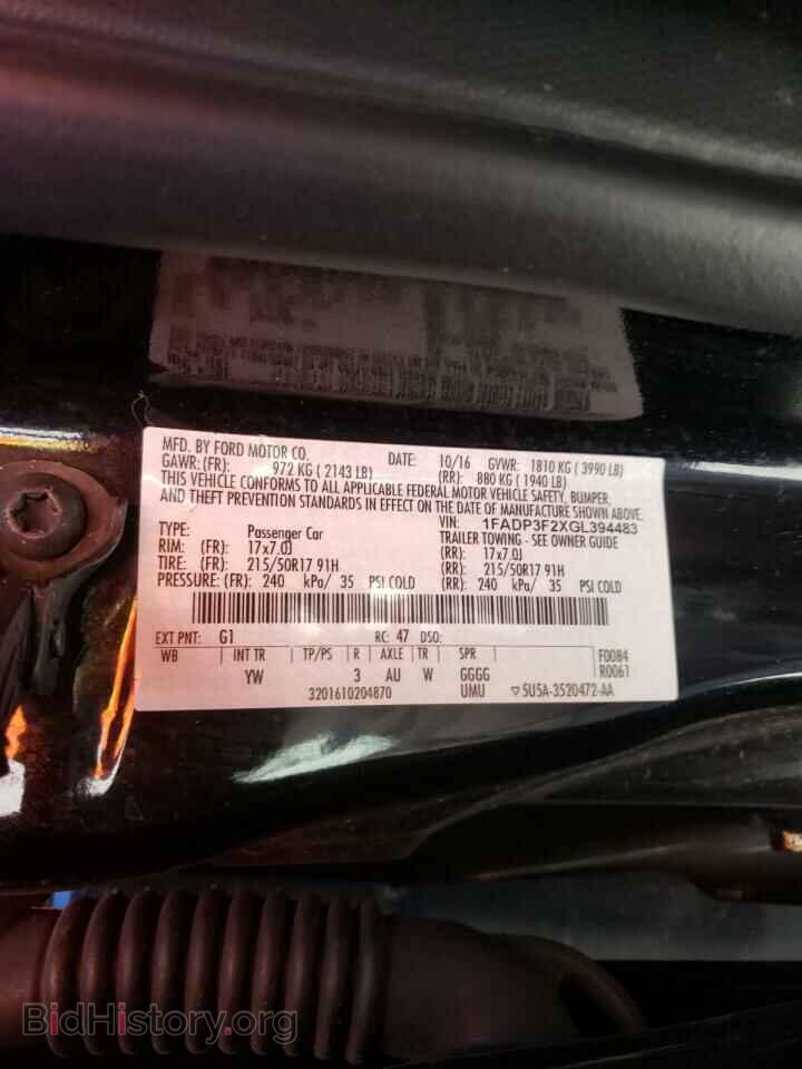2016 FORD FOCUS - VIN: 1FADP3F2XGL394483 - Фото 10