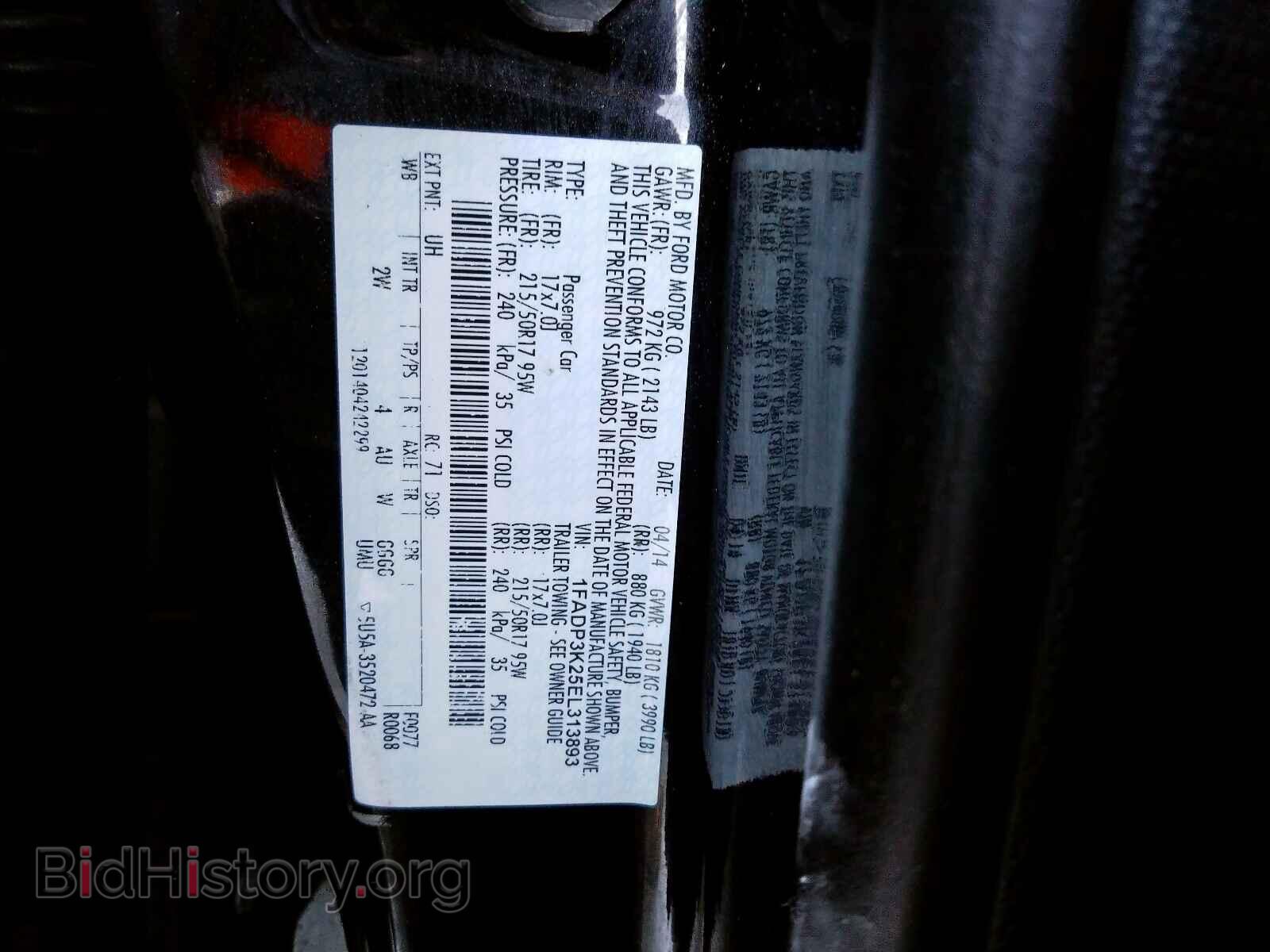 2014 FORD FOCUS SE - VIN: 1FADP3K25EL313893 - Фото 10