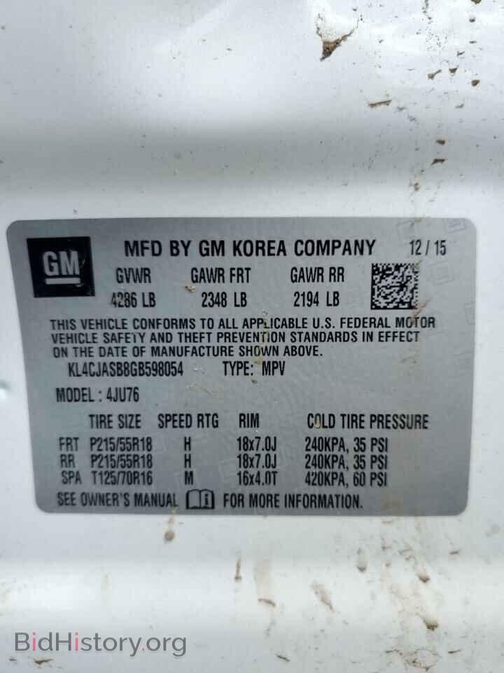 2016 BUICK ENCORE - VIN: KL4CJASB8GB598054 - Photo 10