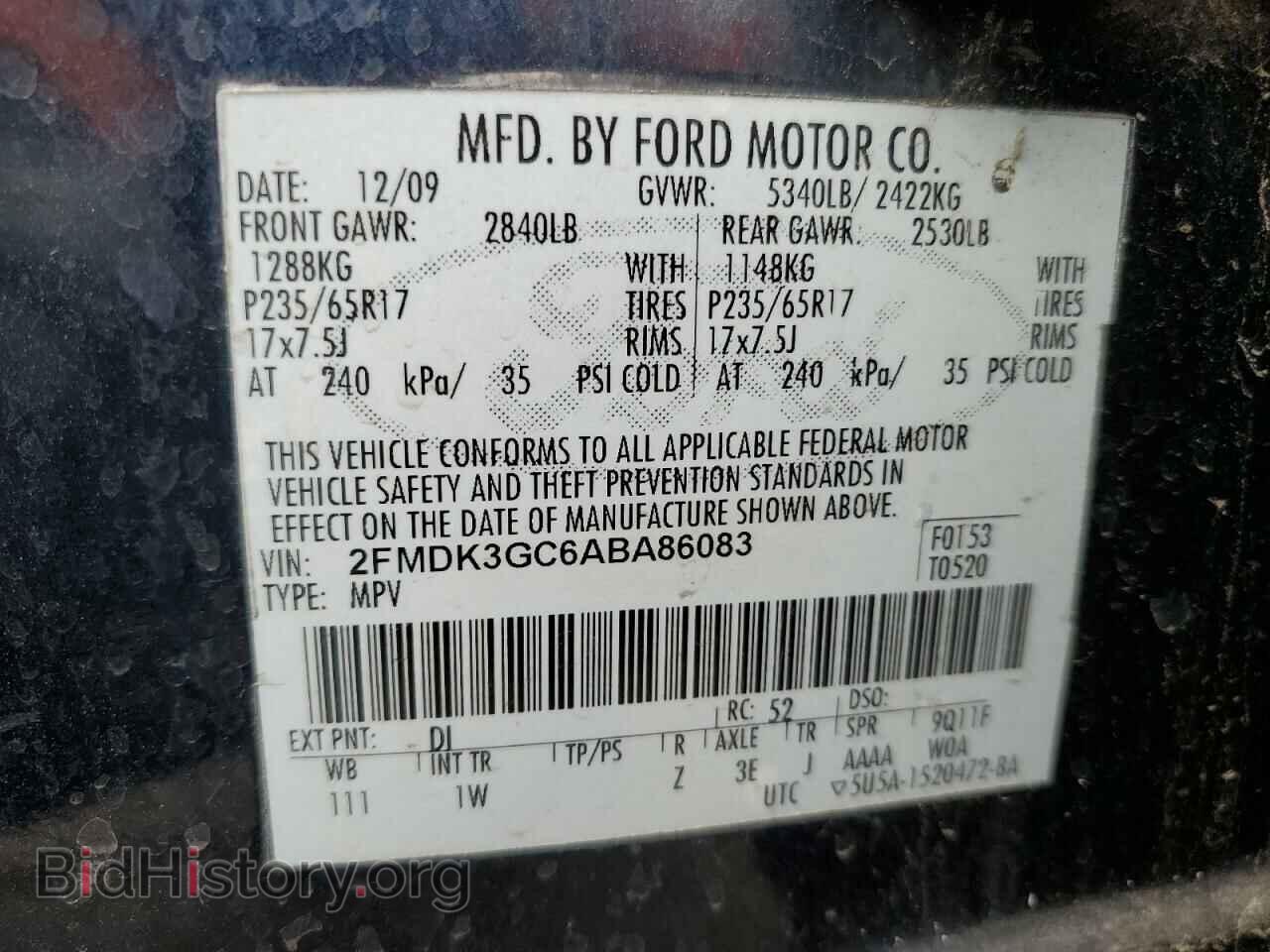 2010 FORD EDGE - VIN: 2FMDK3GC6ABA86083 - Фото 13