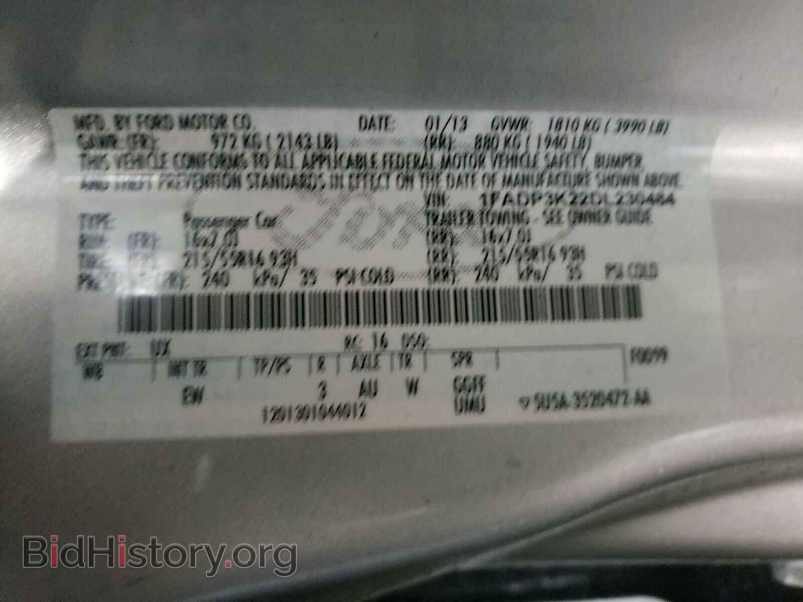 2013 FORD FOCUS - VIN: 1FADP3K22DL230484 - Фото 10