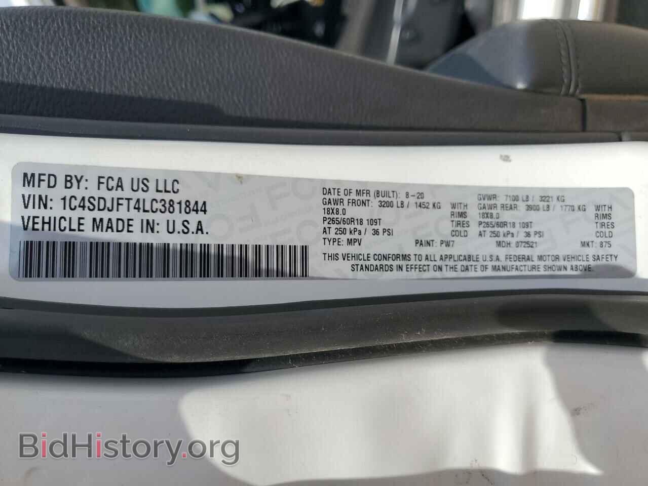 2020 DODGE DURANGO - VIN: 1C4SDJFT4LC381844 - Фото 14