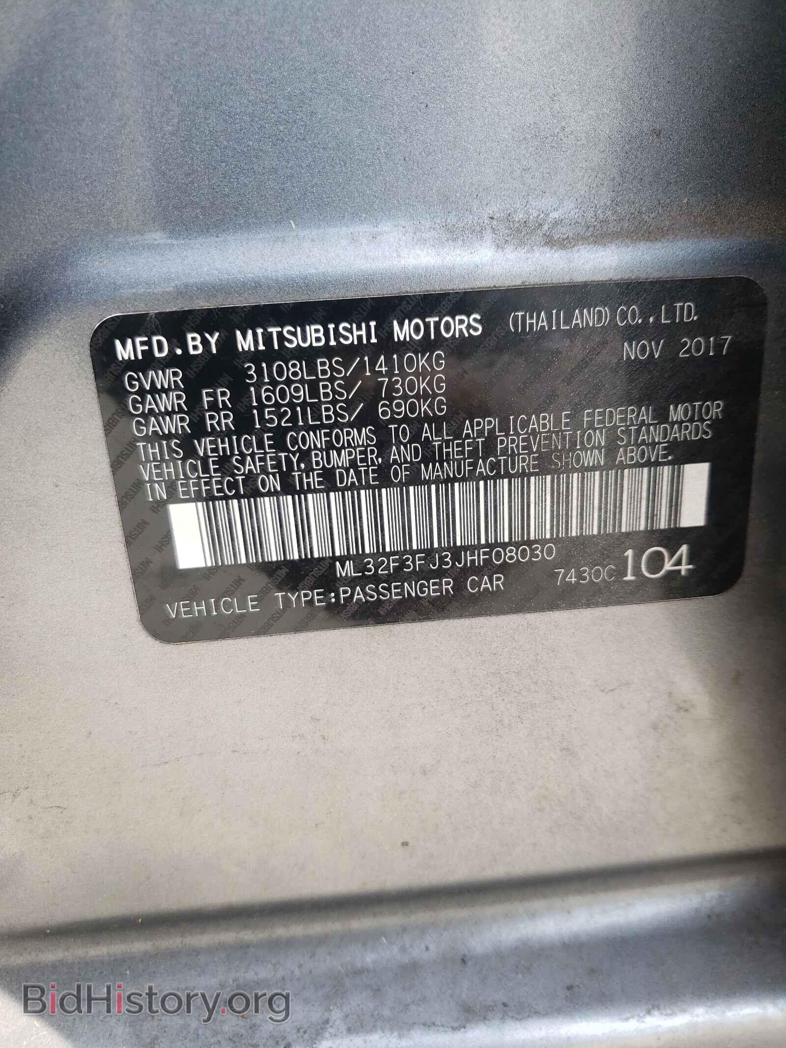 2018 MITSUBISHI MIRAGE - VIN: ML32F3FJ3JHF08030 - Фото 10