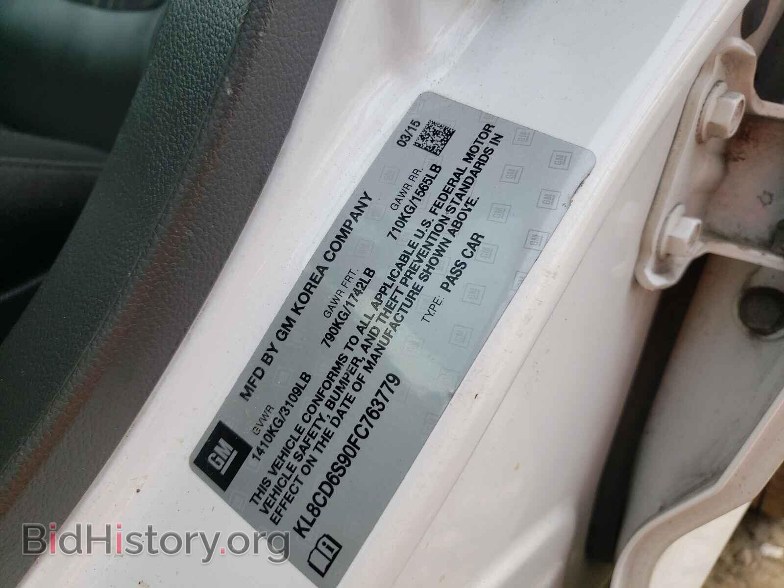 2015 CHEVROLET SPARK - VIN: KL8CD6S90FC763779 - Фото 10