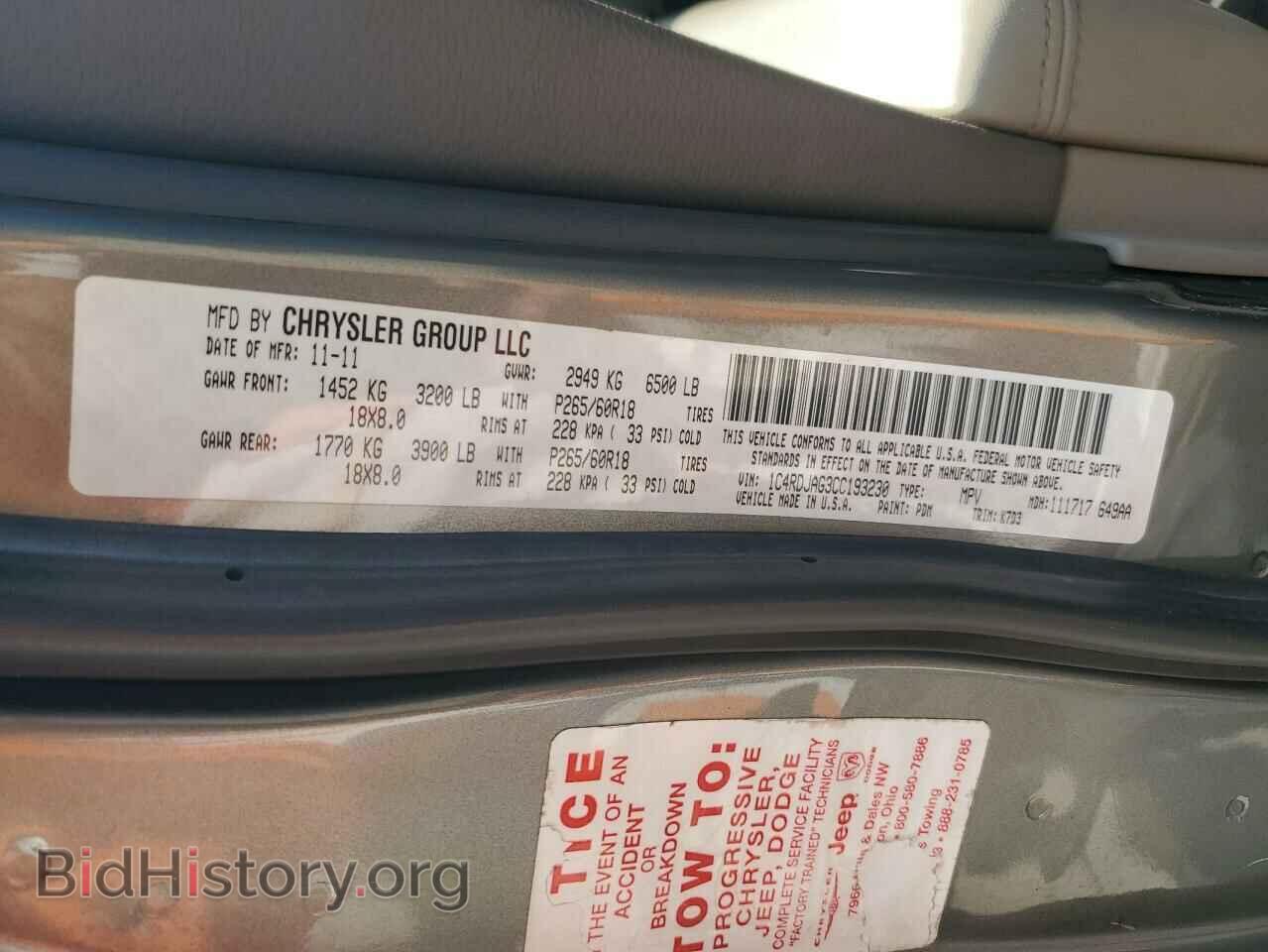 2012 DODGE DURANGO - VIN: 1C4RDJAG3CC193230 - Photo 13
