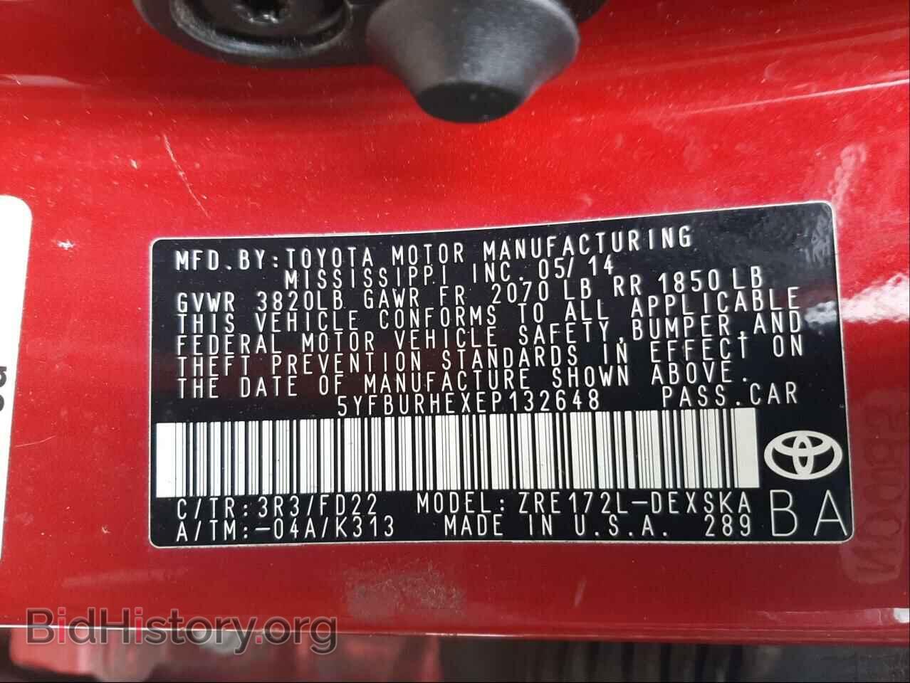 2014 TOYOTA COROLLA - VIN: 5YFBURHEXEP132648 - Photo 10