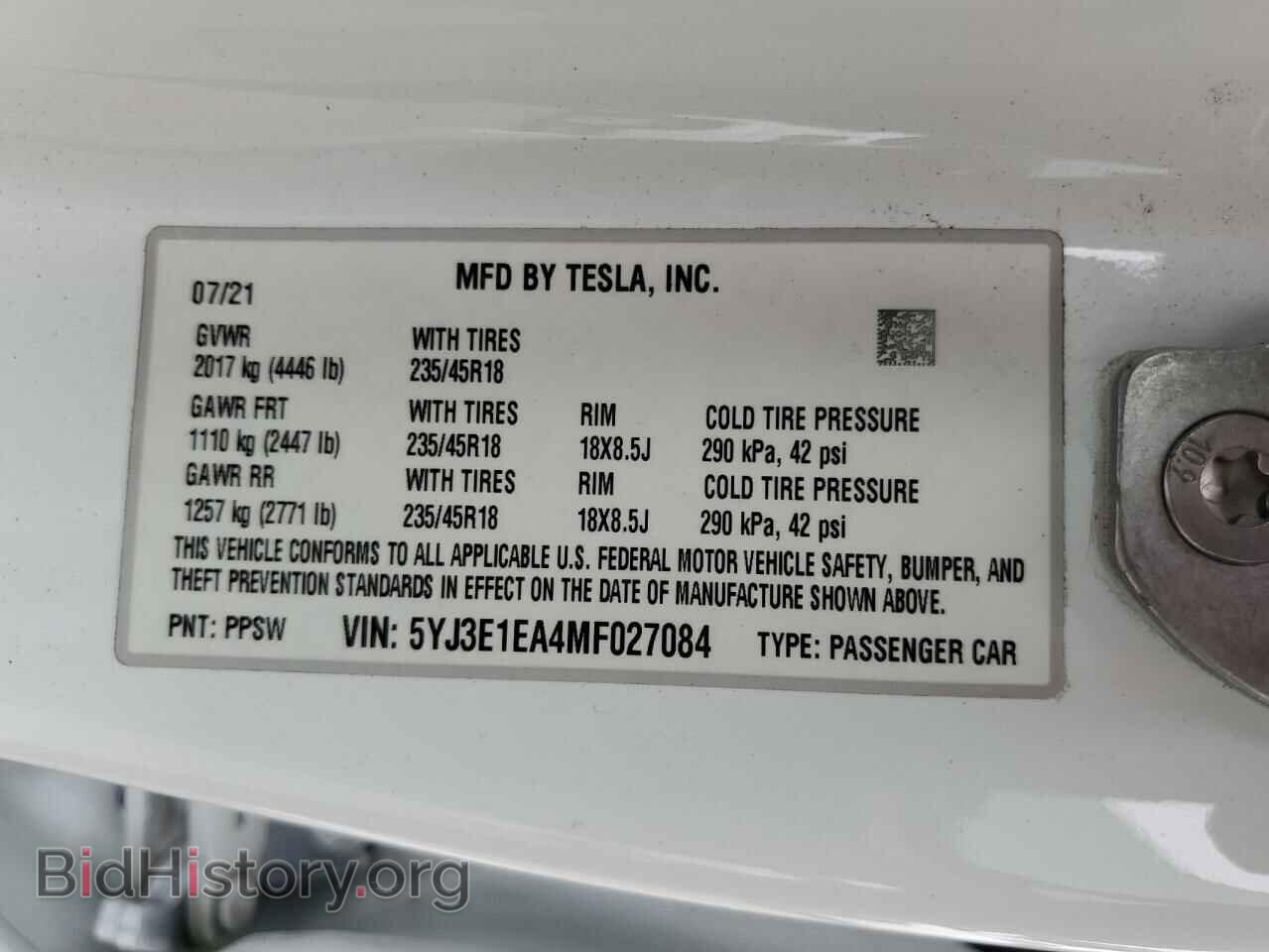 2021 TESLA MODEL 3 - VIN: 5YJ3E1EA4MF027084 - Photo 12
