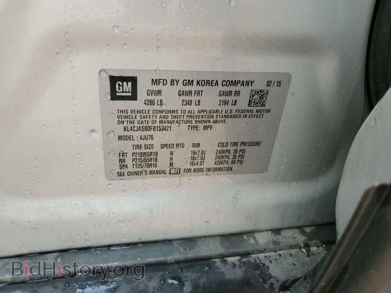 2015 BUICK ENCORE - VIN: KL4CJASB0FB153421 - Photo 13