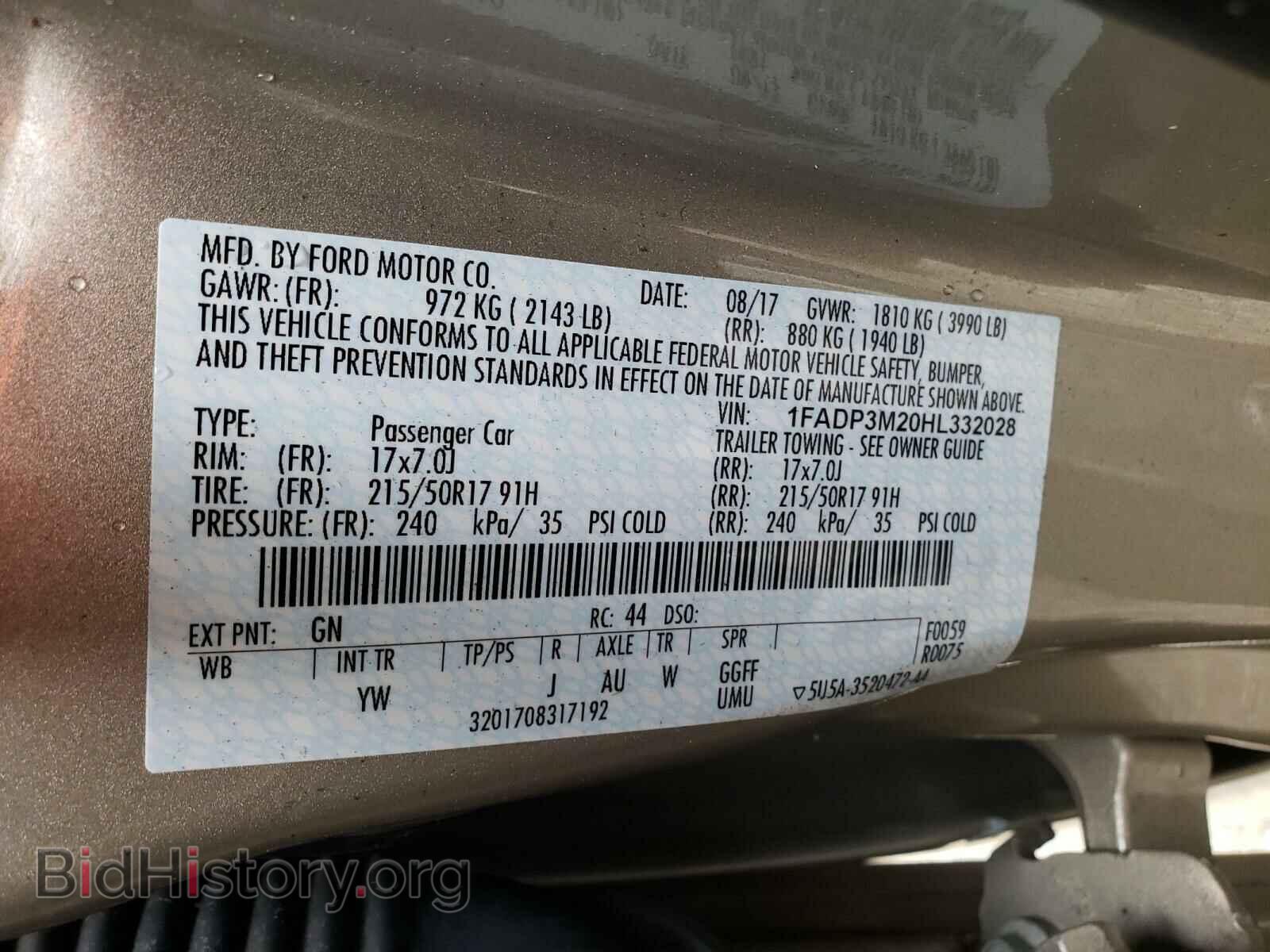 2017 FORD FOCUS - VIN: 1FADP3M20HL332028 - Фото 10