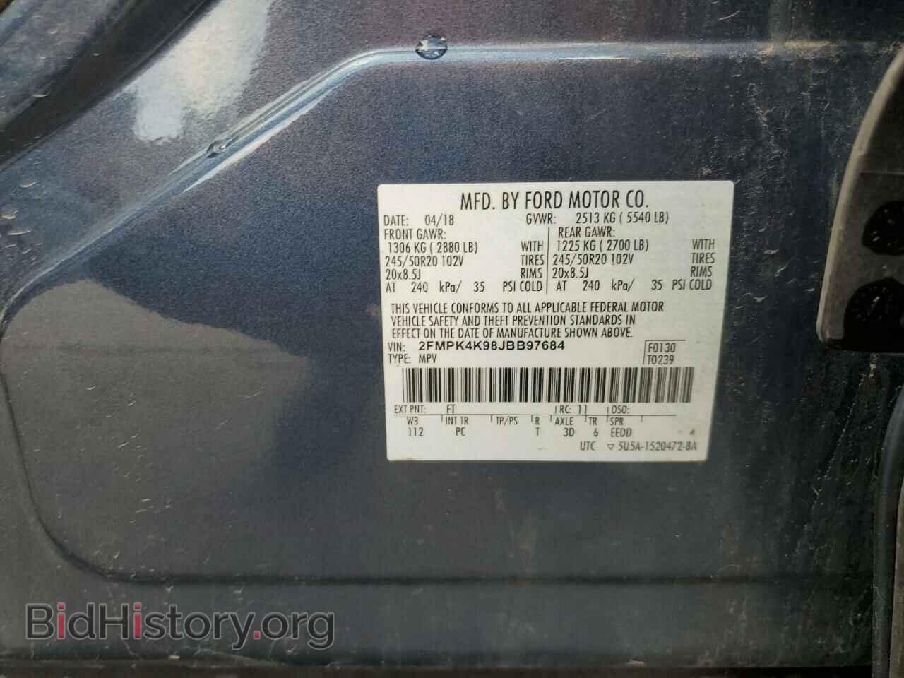 2018 FORD EDGE - VIN: 2FMPK4K98JBB97684 - Photo 13