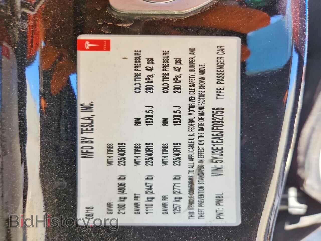 2018 TESLA MODEL 3 - VIN: 5YJ3E1EA6JF092756 - Photo 12