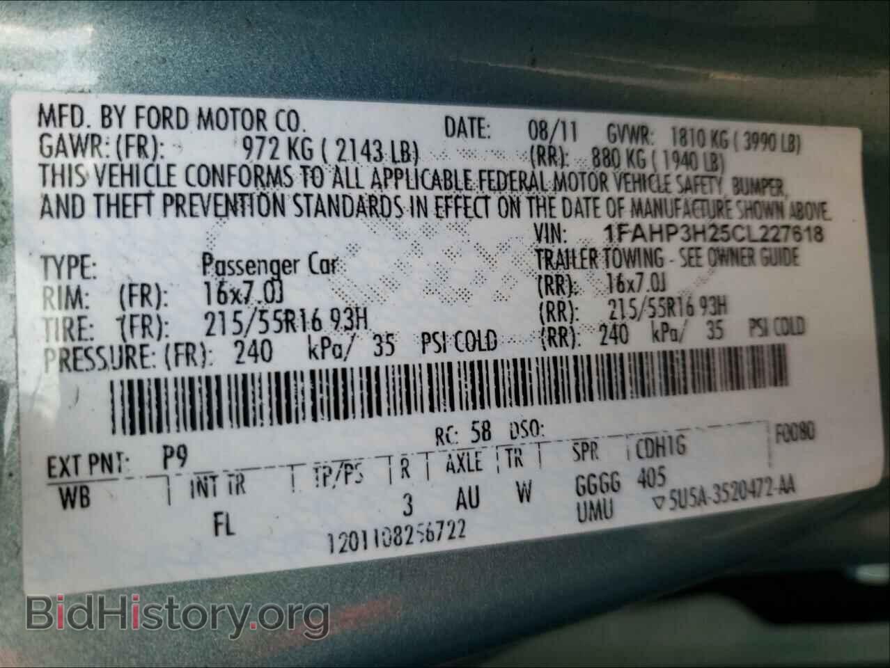 2012 FORD FOCUS - VIN: 1FAHP3H25CL227618 - Фото 10