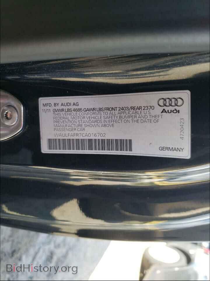 2012 AUDI A5 - VIN: WAULFAFR7CA016702 - Фото 10
