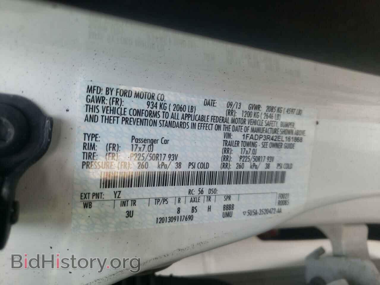 2014 FORD FOCUS - VIN: 1FADP3R42EL161868 - Фото 10
