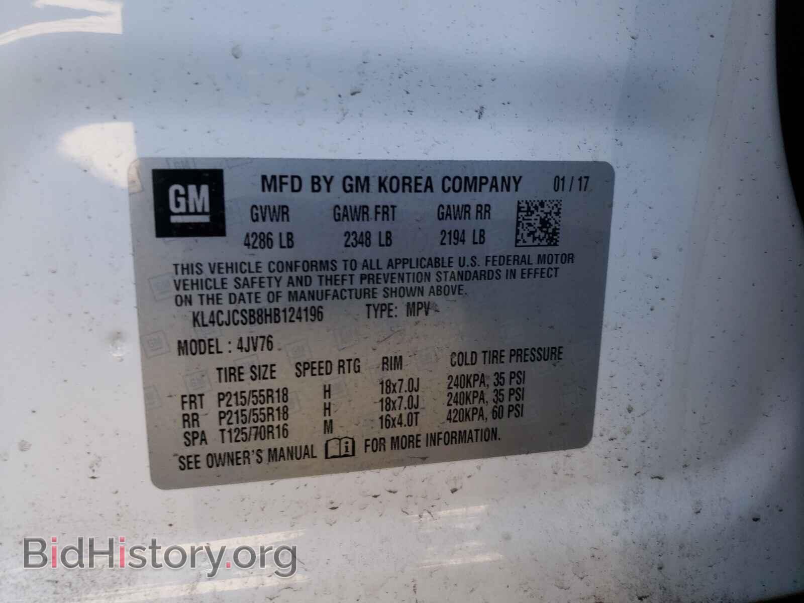 2017 BUICK ENCORE - VIN: KL4CJCSB8HB124196 - Фото 10