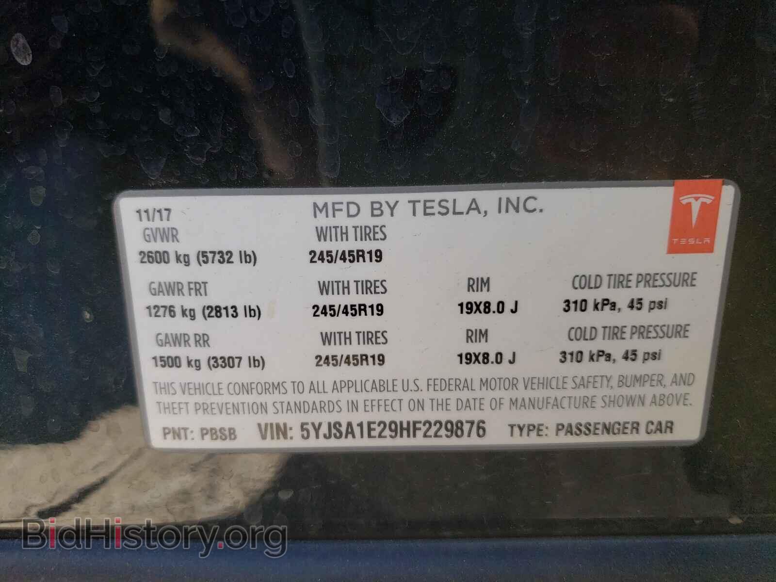 2017 TESLA MODEL S - VIN: 5YJSA1E29HF229876 - Photo 10