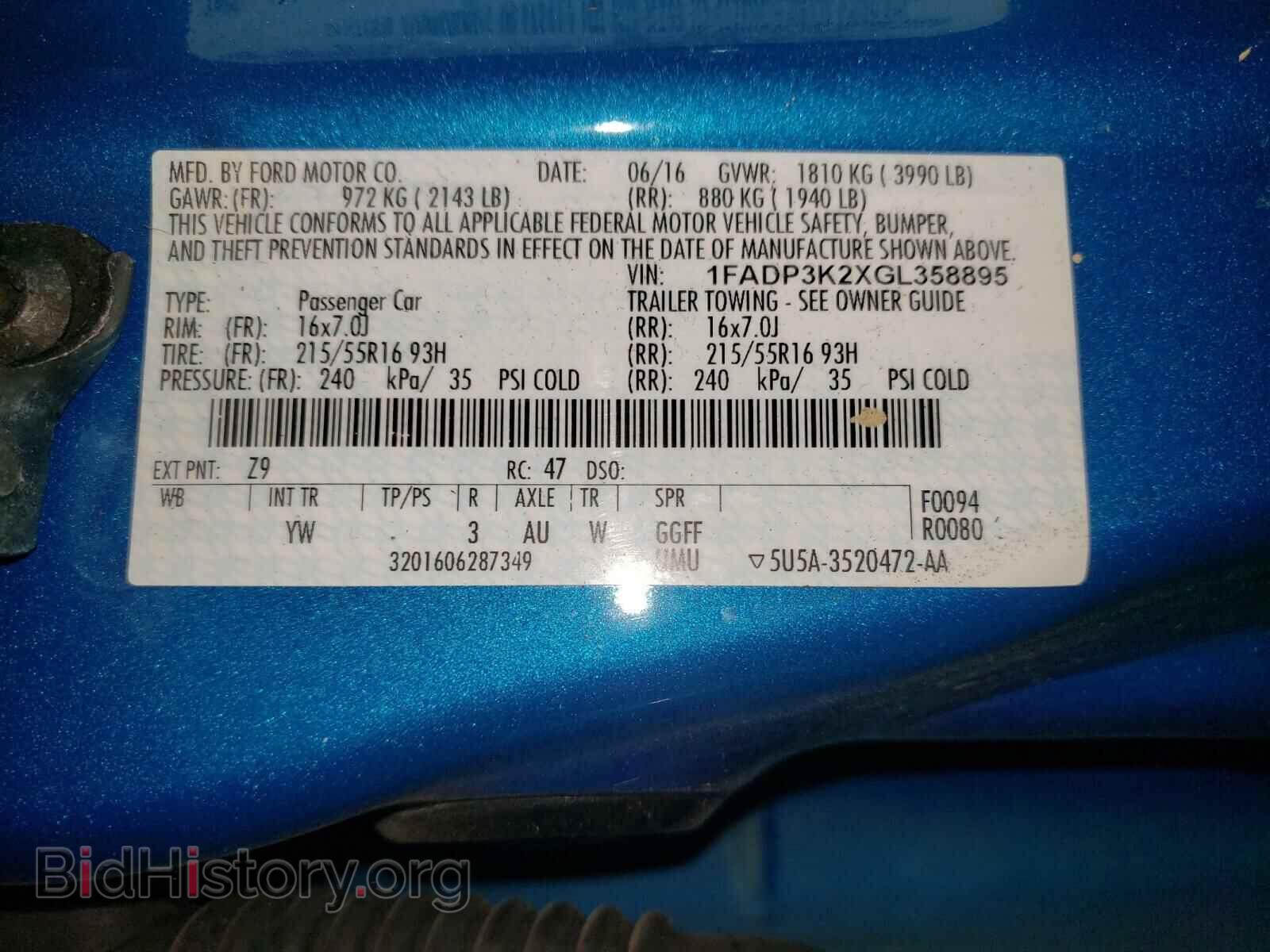 2016 FORD FOCUS - VIN: 1FADP3K2XGL358895 - Фото 10