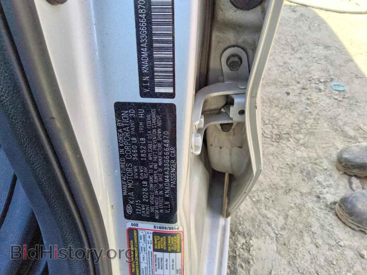 2016 KIA RIO - VIN: KNADM4A33G6664870 - Фото 12