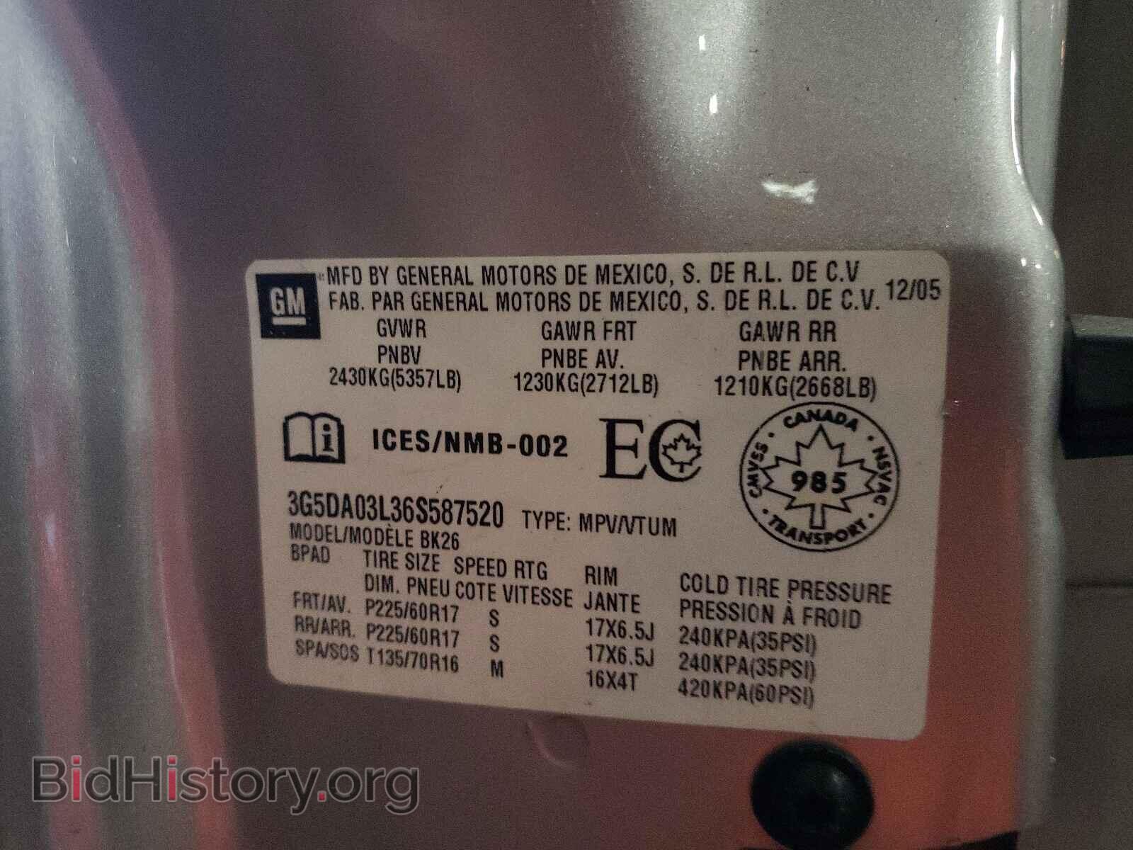 2006 BUICK RENDEZVOUS - VIN: 3G5DA03L36S587520 - Photo 10
