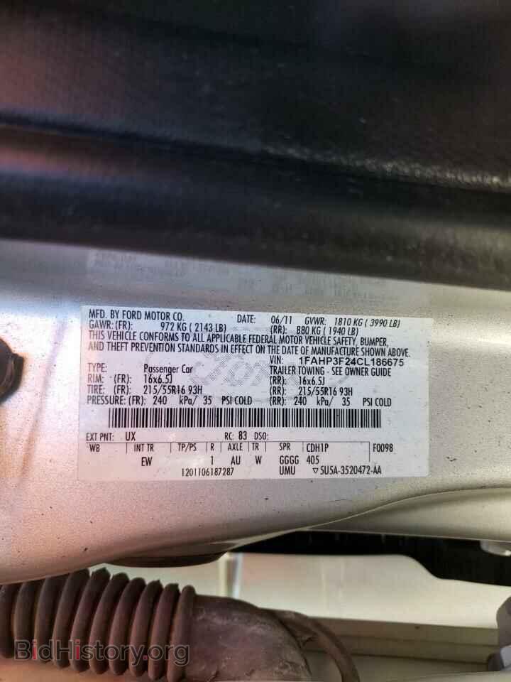 2012 FORD FOCUS - VIN: 1FAHP3F24CL186675 - Фото 10