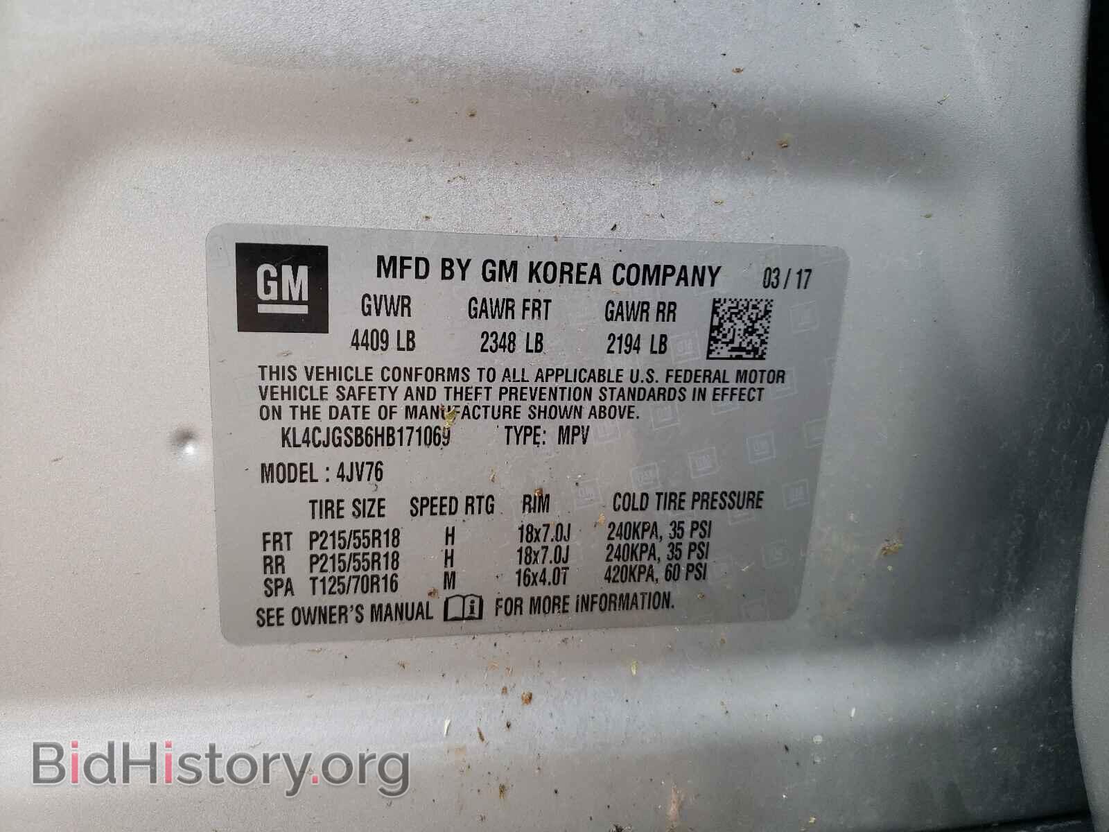2017 BUICK ENCORE - VIN: KL4CJGSB6HB171069 - Фото 10
