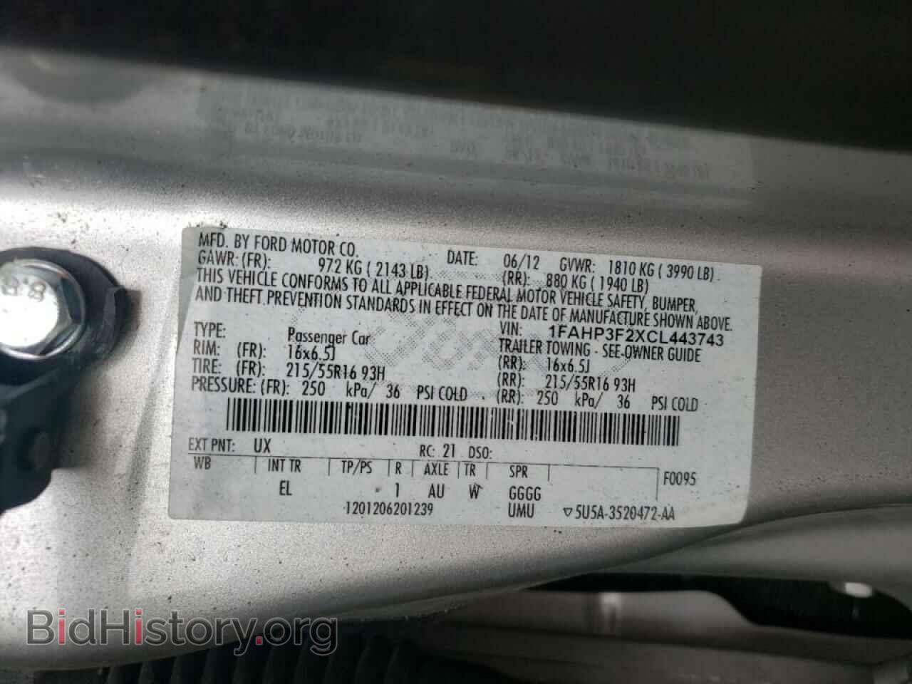 2012 FORD FOCUS - VIN: 1FAHP3F2XCL443743 - Фото 10