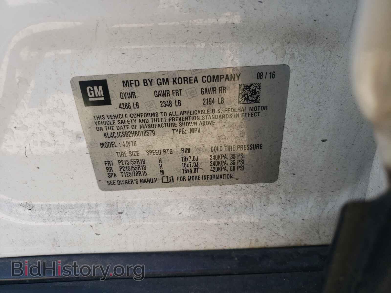 2017 BUICK ENCORE - VIN: KL4CJCSB2HB010579 - Photo 10