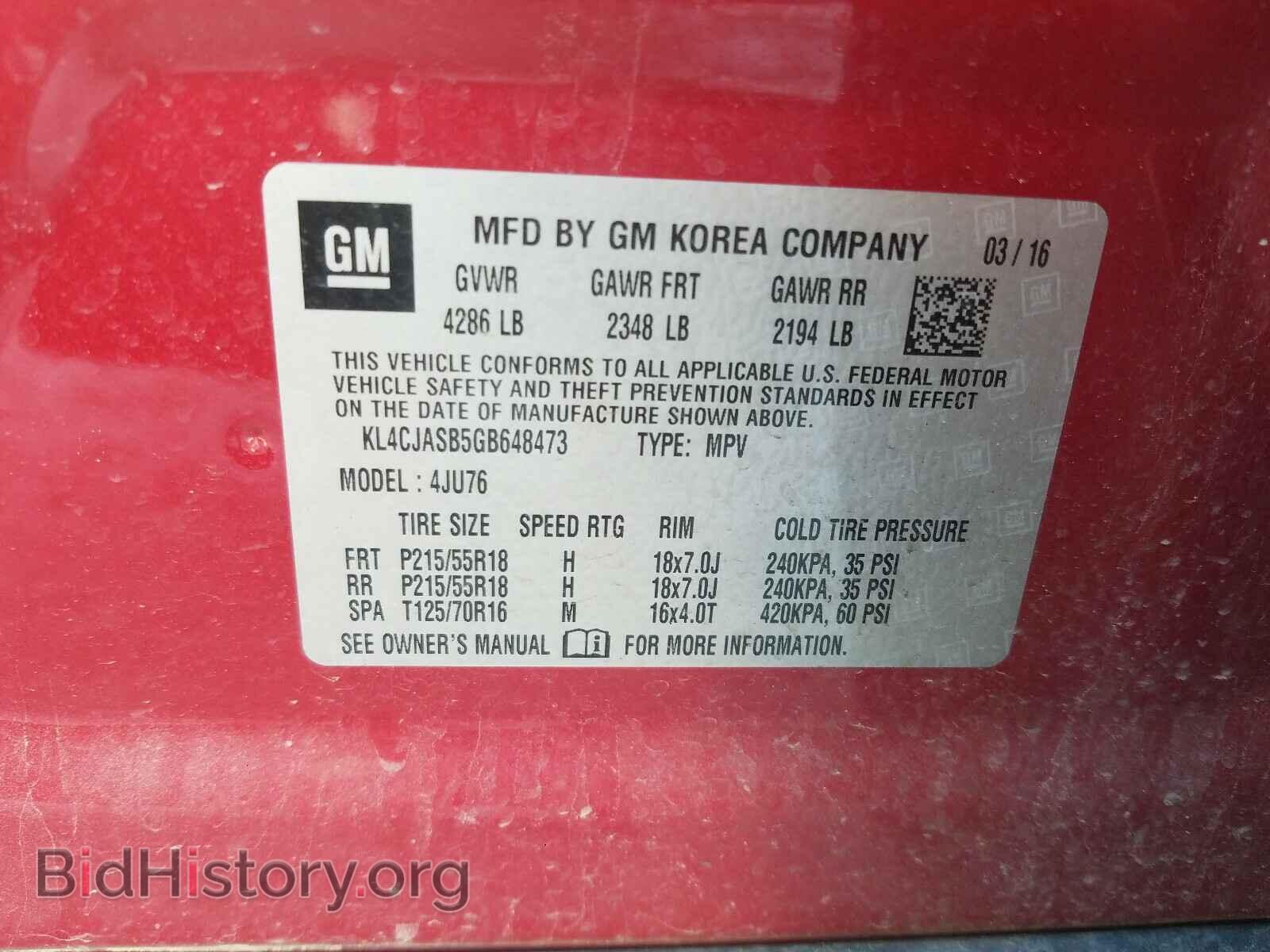 2016 BUICK ENCORE - VIN: KL4CJASB5GB648473 - Photo 10