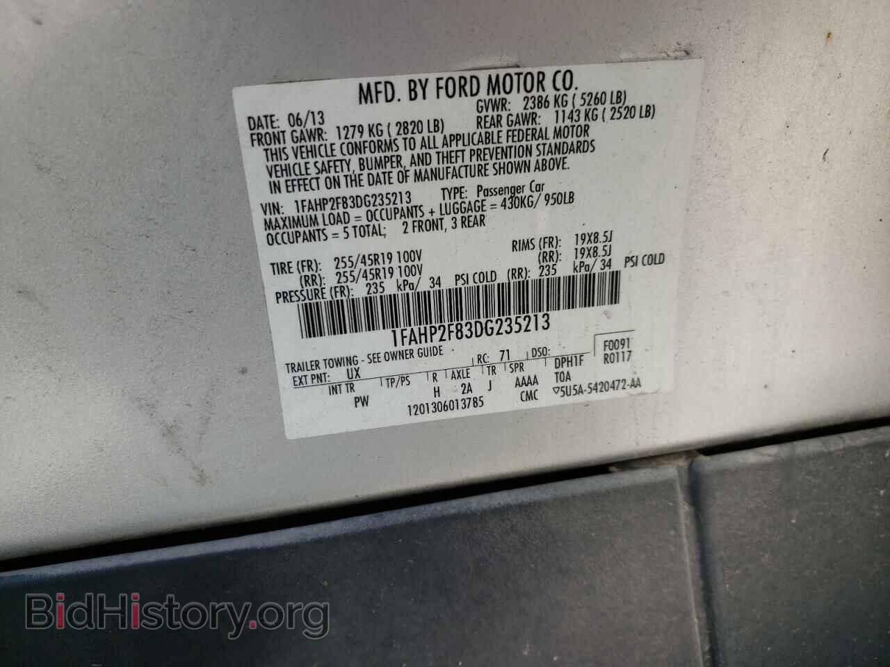 2013 FORD TAURUS - VIN: 1FAHP2F83DG235213 - Фото 10