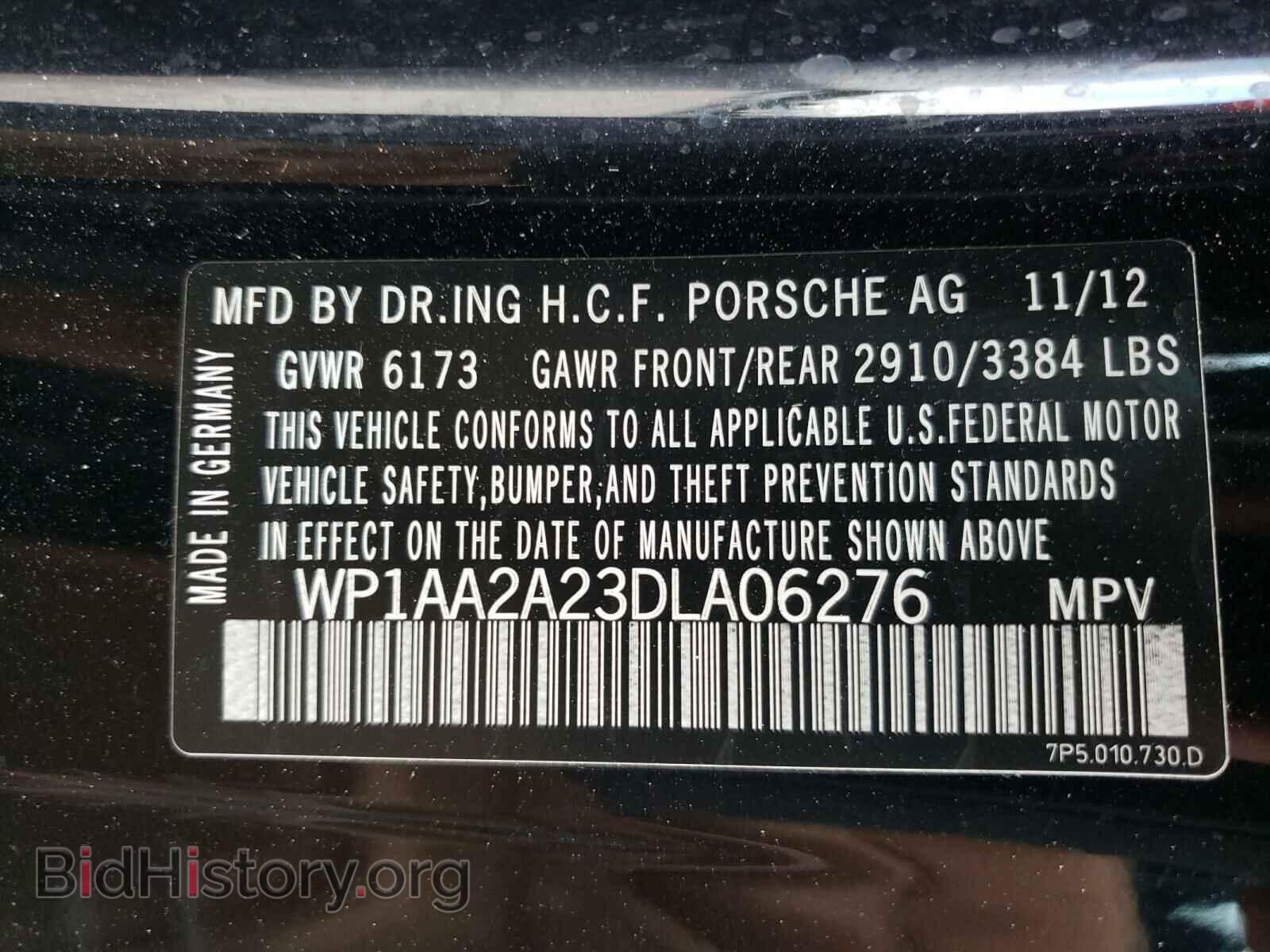 2013 PORSCHE CAYENNE - VIN: WP1AA2A23DLA06276 - Фото 10