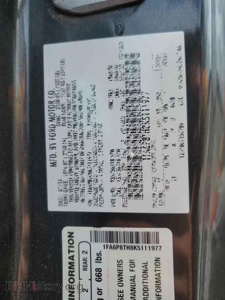 2019 FORD ALL Models - VIN: 1FA6P8TH8K5111977 - Photo 12