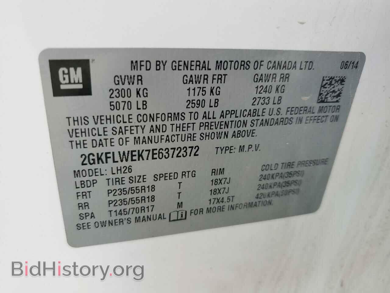 2014 GMC TERRAIN - VIN: 2GKFLWEK7E6372372 - Photo 10