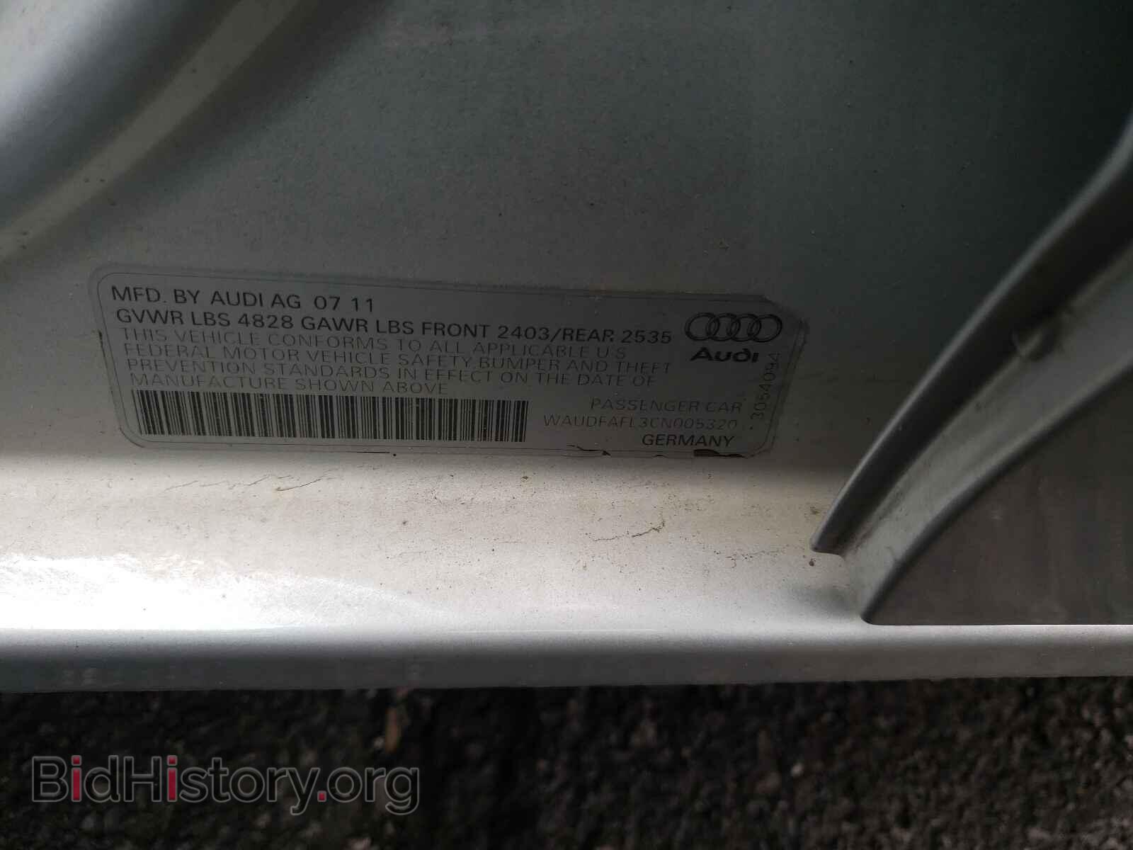 2012 AUDI A4 - VIN: WAUDFAFL3CN005320 - Фото 10