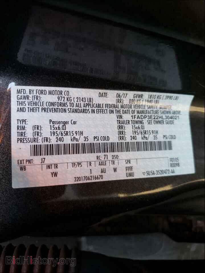 2017 FORD FOCUS - VIN: 1FADP3E22HL304021 - Photo 10