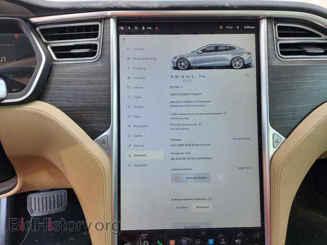 2014 TESLA MODEL S - VIN: 5YJSA1H1XEFP52371 - Фото 9