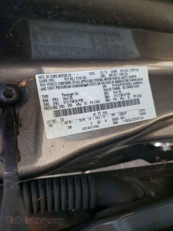 2014 FORD FOCUS - VIN: 1FADP3F28EL248824 - Фото 9