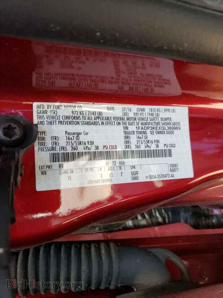 2016 FORD FOCUS - VIN: 1FADP3KEXGL369969 - Фото 10