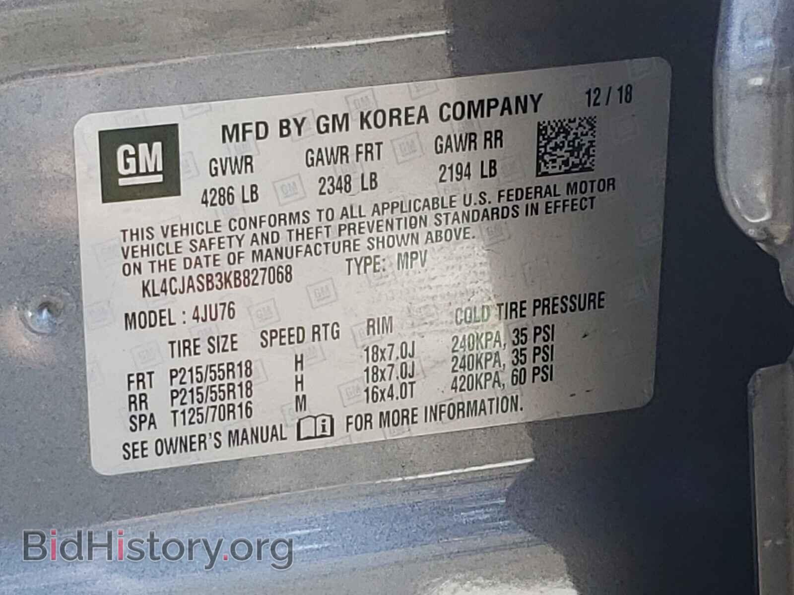 2019 BUICK ENCORE - VIN: KL4CJASB3KB827068 - Photo 10