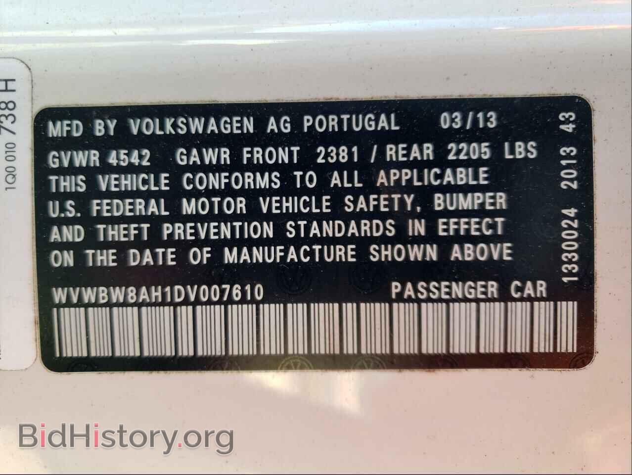 2013 VOLKSWAGEN EOS - VIN: WVWBW8AH1DV007610 - Фото 10