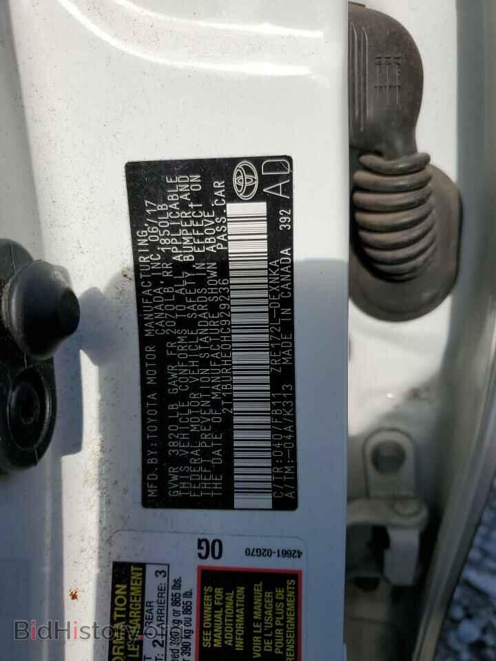 2017 TOYOTA COROLLA - VIN: 2T1BURHE0HC929236 - Фото 13