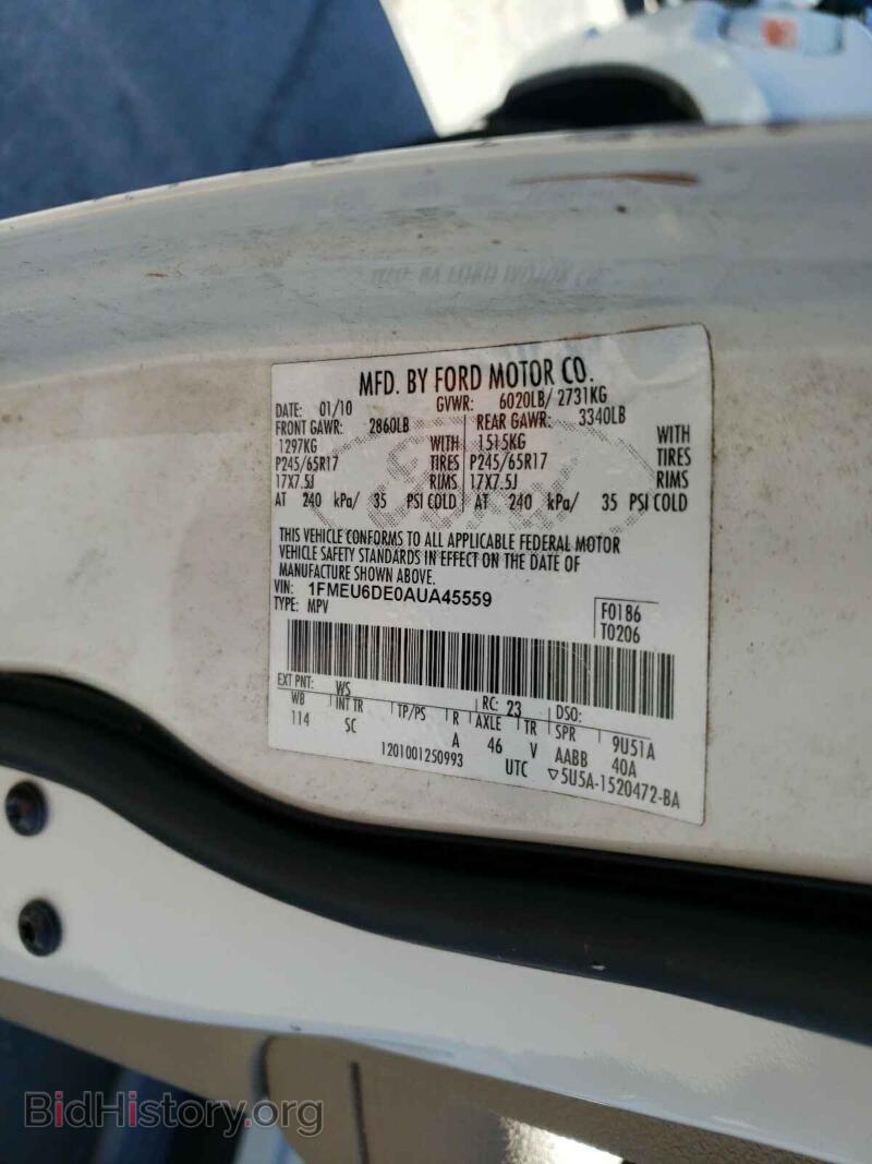 2010 Ford EXPLORER (VIN 1FMEU6DE0AUA45559) — фото 10 из 10